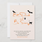 Eet, drink en wees eng Halloween-feestkaart Kaart (Voorkant)
