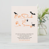 Eet, drink en wees eng Halloween-feestkaart Kaart (Staand voorkant)