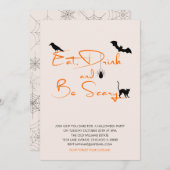 Eet, drink en wees eng Halloween-feestkaart Kaart (Voorkant / Achterkant)