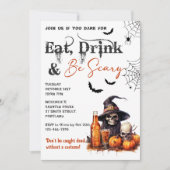 Eet Drink en wees eng Halloween feestuitnodiging Kaart (Voorkant)