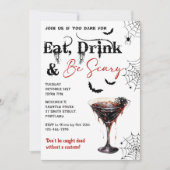 Eet Drink en wees eng Halloween feestuitnodiging Kaart (Voorkant)