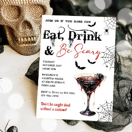 Eet Drink en wees eng Halloween feestuitnodiging Kaart