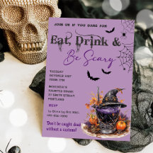 Eet Drink en wees eng Halloween feestuitnodiging