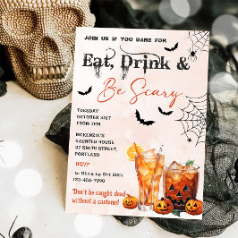 Eet Drink en wees eng Halloween feestuitnodiging Kaart