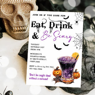 Eet Drink en wees eng Halloween feestuitnodiging Kaart