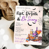 Eet Drink en wees eng Halloween feestuitnodiging Kaart