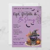 Eet Drink en wees eng Halloween feestuitnodiging Kaart (Voorkant)