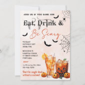 Eet Drink en wees eng Halloween feestuitnodiging Kaart (Voorkant)