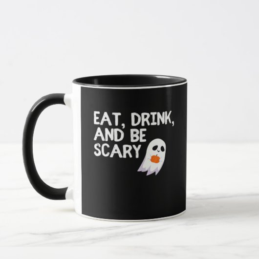 Eet, Drink En Wees Eng Halloween Geest Modern Mok (Links)