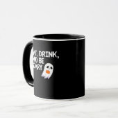 Eet, Drink En Wees Eng Halloween Geest Modern Mok (Voorkant links)