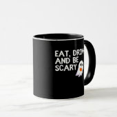 Eet, Drink En Wees Eng Halloween Geest Modern Mok (Voorkant rechts)