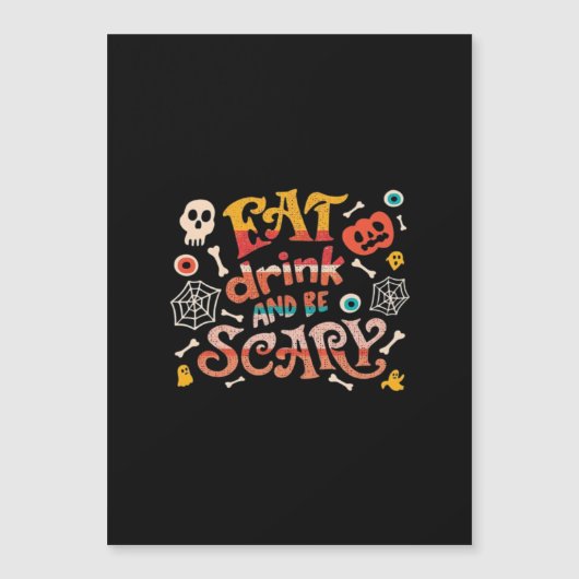 Eet, drink en wees eng Halloween grappig essentiee (Voorkant)
