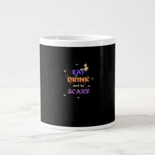 Eet, drink en wees eng Halloween grappig ontwerp Grote Koffiekop