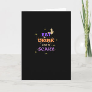 Eet, drink en wees eng Halloween grappig ontwerp Kaart