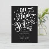 Eet Drink en wees eng Halloween Kaart (Staand voorkant)