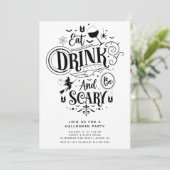 Eet Drink en wees eng Halloween Kaart (Staand voorkant)