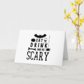 eet drink en wees eng halloween kaart (Gele Bloem)