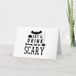 eet drink en wees eng halloween kaart