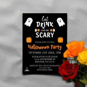 Eet, drink en wees eng Halloween Kaart