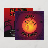 Eet, Drink en wees eng Halloween Kaart (Voorkant / Achterkant)