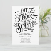 Eet Drink en wees eng Halloween Kaart (Staand voorkant)