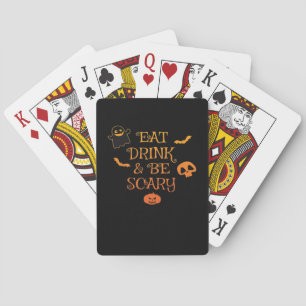 Eet, drink en wees eng Halloween Klassieker Retro Pokerkaarten