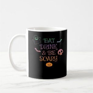 Eet, drink en wees eng Halloween Klassieker Vintag Koffiemok