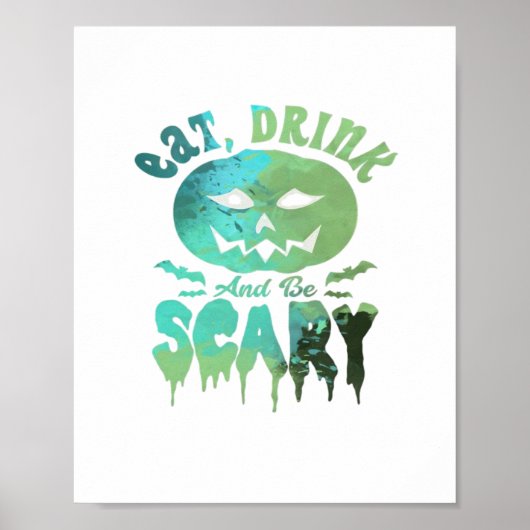 Eet, drink en wees eng Halloween licht Poster (Voorkant)