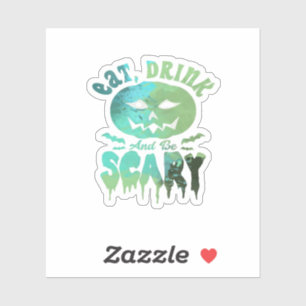 Eet, drink en wees eng Halloween-licht Sticker