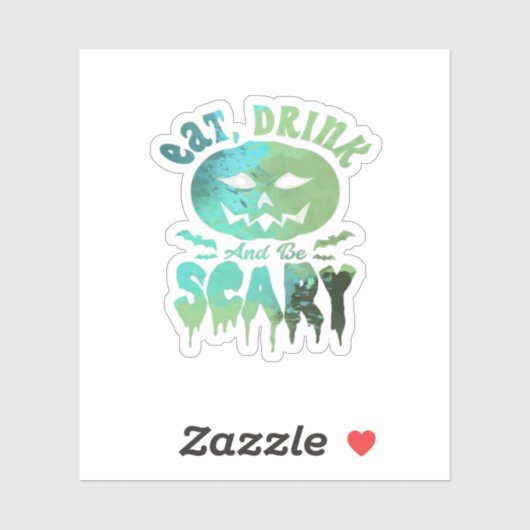 Eet, drink en wees eng Halloween-licht Sticker (Vel)