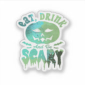 Eet, drink en wees eng Halloween-licht Sticker (Voorkant)
