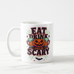 Eet, drink en wees eng Halloween-ontwerp creatieve Koffiemok