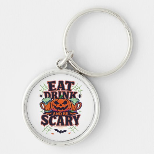 Eet, drink en wees eng Halloween-ontwerp creatieve Sleutelhanger (Voorkant)