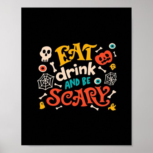 Eet, drink en wees eng Halloween-ontwerp essentiee Poster (Voorkant)