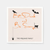 Eet Drink en wees eng Halloween Paper Napkins Servet (Voorkant)