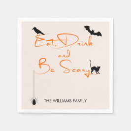 Eet Drink en wees eng Halloween Paper Napkins Servet