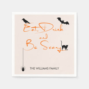 Eet Drink en wees eng Halloween Paper Napkins Servet