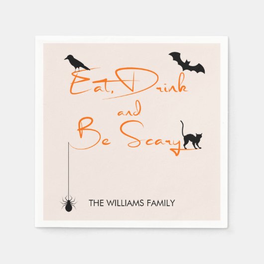 Eet Drink en wees eng Halloween Paper Napkins Servet (Voorkant)