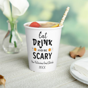 Eet, drink en wees eng Halloween Papieren Bekers