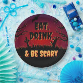 Eet, Drink en wees eng Halloween Papieren Bordje (Feest)