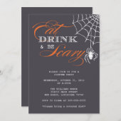 Eet Drink en wees eng | Halloween-partij Kaart (Voorkant / Achterkant)