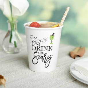 "Eet, Drink en wees eng" Halloween Party Paper Cu Papieren Bekers