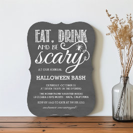 Eet, Drink en wees eng Halloween Party schoolbord Kaart
