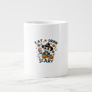 Eet, drink en wees eng Halloween pompoen miniatuur Grote Koffiekop