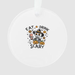 Eet, drink en wees eng Halloween pompoen miniatuur Ornament