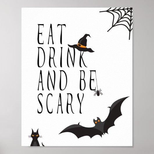 Eet Drink en wees eng - Halloween Poster (Voorkant)