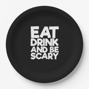 Eet, drink en wees eng Halloween retro klassieker Papieren Bordje