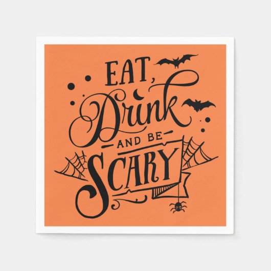 Eet, drink en wees eng Halloween Servet (Voorkant)