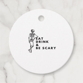 Eet, drink en wees eng Halloween-skelet vintage  Bedankjes Labels