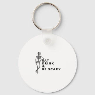 Eet, drink en wees eng Halloween-skelet vintage  Sleutelhanger